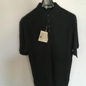 Per lui per lei 100% silk teal medium short sleeve polo size m new nwt ea0194